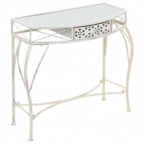 Side Table White Metal Frame 32.3x15.4x29.9in Decorativ...