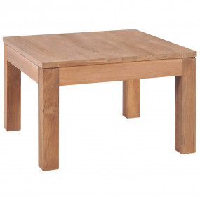 Coffee Table Natural Teak Solid Teak Wood 23.6x23.6 in ...