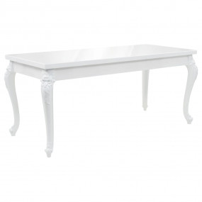 High Gloss Dining Table High Gloss White MDF and Plasti...