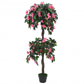 Artificial Plant Green and Pink Fabric flowers 61.0 in ...