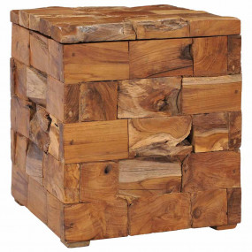 Stool Natural wood Solid teak wood Compact Stool Square