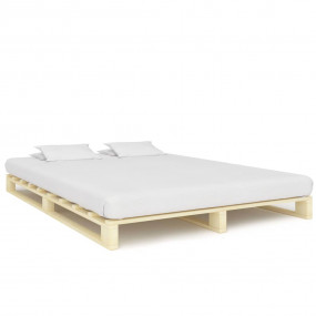 Bed Frame Natural Solid Pine Wood Double Heavy Weight C...