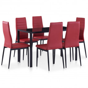 Kitchen Dining Set Wine Red Tempered Glass Small to Med...