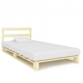 Bed Frame Natural Solid Pine Wood Single Durable