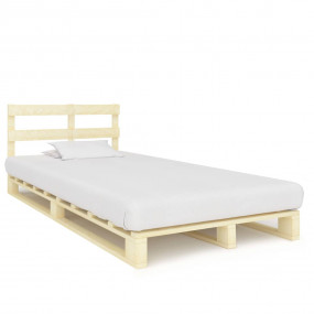 Bed Frame Natural Solid Pine Wood Double Durable Bed Fr...