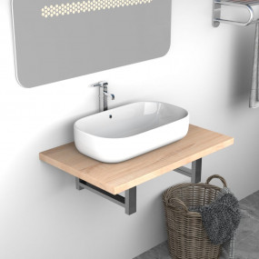 Bathroom Wall Shelf Oak Engineered wood Standard