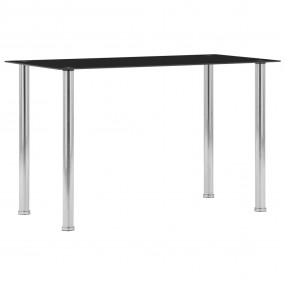Dining Table Black Tempered glass, stainless steel Larg...