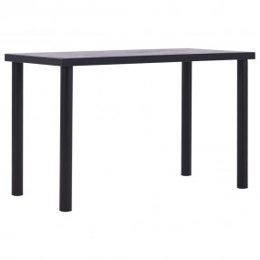 Dining Table Black and Concrete Grey MDF, Powder-Coated...