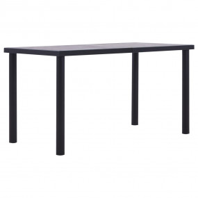 Dining Table Black and Concrete Grey MDF, Metal 55.1 x ...