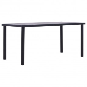 Dining Table Black and concrete grey MDF and metal 63.0...