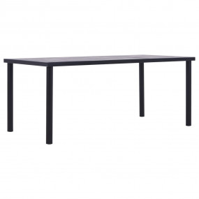 Dining Table Black and Concrete Gray MDF and Metal 78.7...