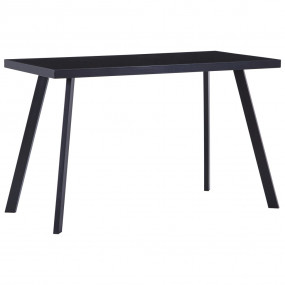 Dining Table Black Tempered glass, steel 47.2 x 23.6 x ...