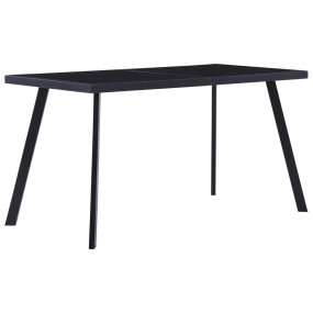 Dining Table Black Tempered Glass, Steel 55.1 x 27.6 x ...