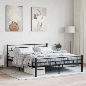 Bed Frame Black Steel 63 x 79 in - Double size