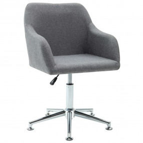 Office Chair Light Gray Polyester Height-Adjustable Off...