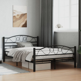 Bed Frame Black Steel Double Classic/Traditional Bed Fr...