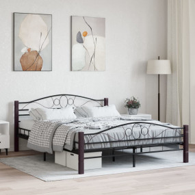 Bed Frame Black Metal, Plywood Full Durable Bed Frame