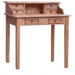 Writing Desk Warm Brown Solid Mahogany Wood Medium Writ...