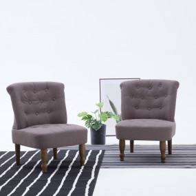 French Chair Taupe Polyester fabric, Solid wood Standar...