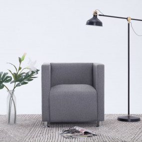 Armchairs Light gray Polyester and wood with chrome leg...