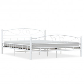 Bed Frame White Metal, Plywood Double Durable Bed Frame