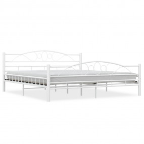 Bed Frame White Metal, Plywood Super King Bed Frame Rec...