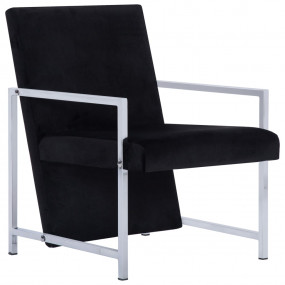 Armchair Black Velvet Standard Ergonomic Armchair Recta...