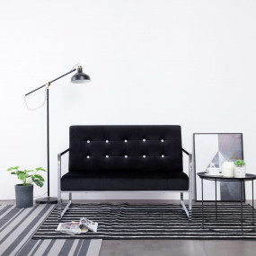 Armchair Black Velvet, Chrome, Wood Standard Durable Lo...