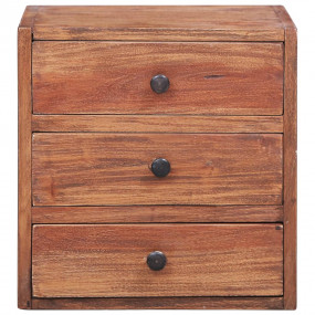Bedside Cabinet Natural Mahogany Mahogany Wood 13.8x9.8...