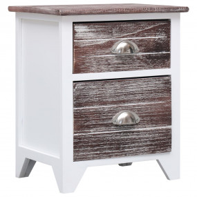 Cabinet Brown and White Paulownia Wood and Plywood Smal...