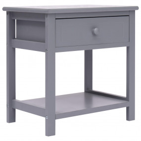 Cabinet Set of 2 Grey Paulownia wood 15.7 x 11.4 x 16.5...