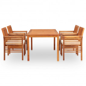 Outdoor Dining Set Brown Solid Wood Acacia 5 Piece Set ...