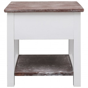 Side Table Brown and white Paulownia wood Small Side Ta...
