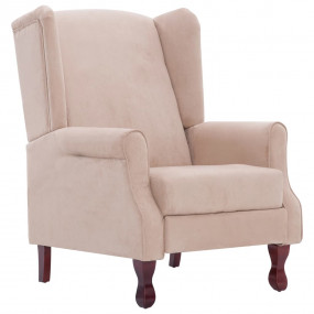 Armchairs Cream Polyester fabric, Wooden frame Standard...