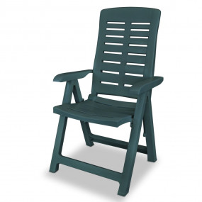 Garden Chair Set of 6 Green Plastic Standard Foldable