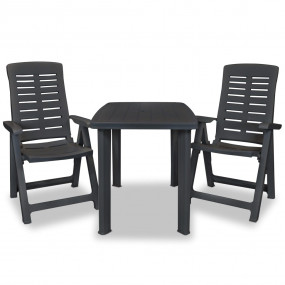 Bistro Set Anthracite Plastic Medium Foldable Bistro Se...
