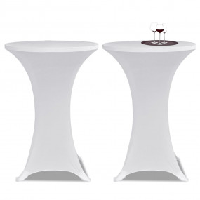 Table Cover Set of 4 White Polyester