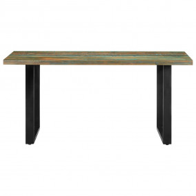 Dining Table Multicolor Solid reclaimed wood, powder-co...