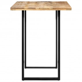 Dining Table Natural and black Solid Mango Wood and Iro...