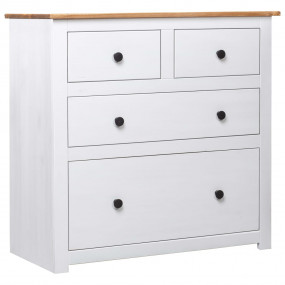 Sideboard White and natural wood Solid pine wood Medium...