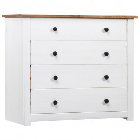Side Cabinet White and wood Solid pinewood Medium Side ...