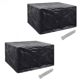 Garden Furniture Cover Set of 2 Black Polyethylene