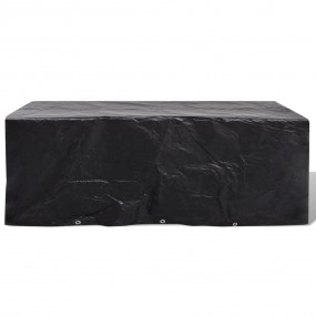 Garden Furniture Cover Set of 2 Black Polyethylene Larg...