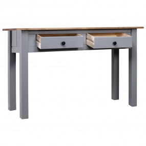 Console Table Gray and natural wood Solid Pine Wood Med...