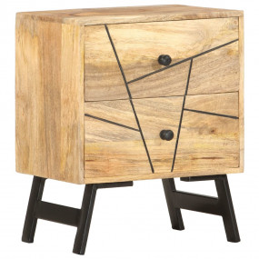 Bedside Cabinet Golden Brown Solid Mango Wood 15.7x11.8...