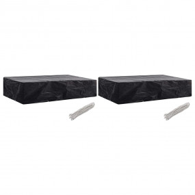 Sunlounger Cover Set of 2 Black Polyethylene