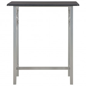 Bar Set Black and Grey Wood and Steel Medium Footrest B...