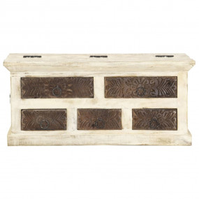 Coffee Table White Solid mango wood 26.8 in Coffee Tabl...