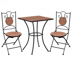 Mosaic Bistro Set Terracotta Powder-coated iron Medium ...