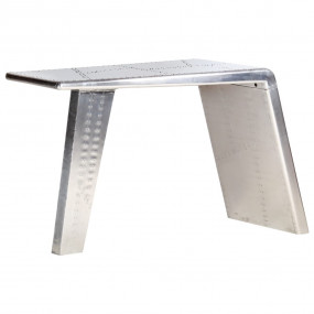 Aviator Desk Silver Metal and MDF Medium Industrial